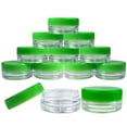 thumbnail image 4 of Beauticom 50 Pieces High Quality 3 Gram 3 ml (0.1 oz) Plastic Round Cosmetic Beauty Makeup Sample Jars with Green Lids, 4 of 7