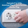 thumbnail image 2 of Adaptadores Orei Americano Schuko Europeo Certificado CE Alto Desempeño Empaque de 2, 2 of 8