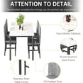 thumbnail image 6 of MIERES 5-Piece Dining Table Set for 4, Faux Marble Kitchen Table and Chairs for 4, Modern Dining Room Table with 4 Chairs, Dinner Table Set for Small Spaces, Grey, 6 of 8