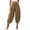 EQ44_Light Brown, variant on Lumtrix Cotton Linen Harem Pants Women Balloon Trouser Wide Leg Baggy Pants | Drawstring Elastic Waist Lantern Pants With Pockets Blue M