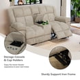 thumbnail image 3 of Aukfa 3-Piece Recliner Sofa Set - 77" Loveseat Recliner w/ Cupholder&Console for Living Room, Beige, 3 of 9