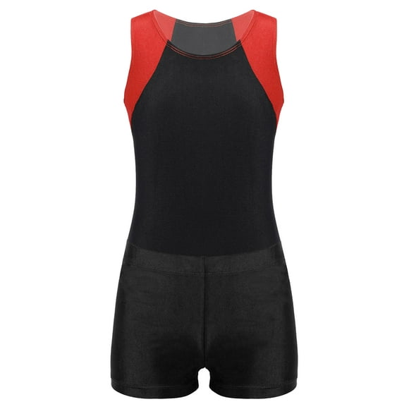 zdhoor Kids Boys Wrestling Singlets Youth Sports Singlet Athletic Gymnastics Leotard and Shorts Set Red&Black 12