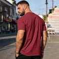 thumbnail image 4 of Qwertyu Mens Big and Tall Shirts Short Sleeve Crew Neck Casual T-Shirt Summer Tee Tops Basic Shirts Wine 3XL, 4 of 4