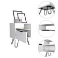 thumbnail image 4 of FM Furniture Vienna Modern Metal Night Stand with Two Shelves in White, 4 of 7