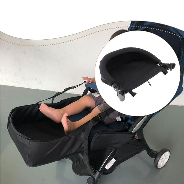 Reposapiés extensible para cochecito de bebé, asiento extendido, negro, transpirable, fácil de instalar, resistente, accesorio de soporte para pies