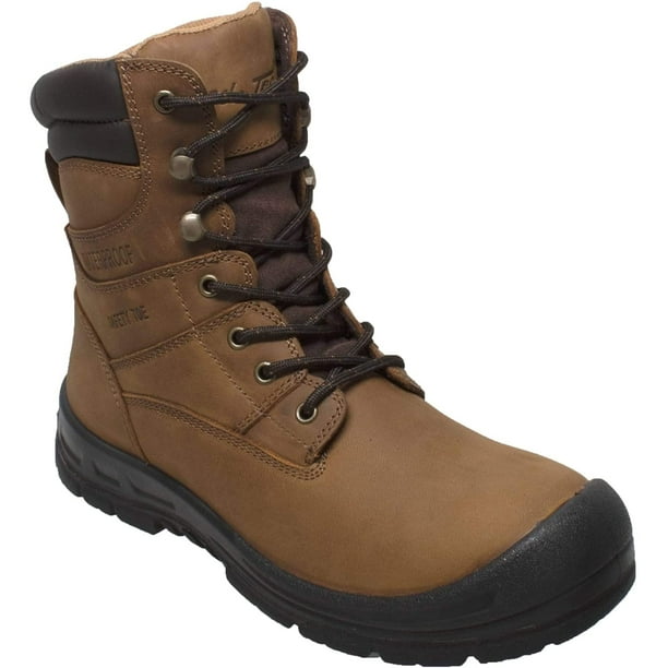 Ad Tec Mens 8 inches Waterproof Steel Toe Work Boots Crazy Horse
