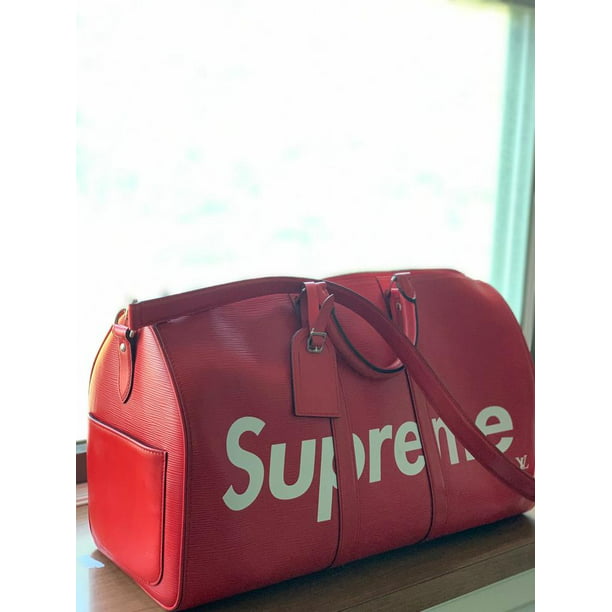 Total lys pære holdall Louis Vuitton x Supreme LV Supreme Red Epi Keepall Bandouliere 45 with  Strap - Walmart.com