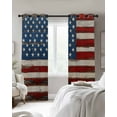 thumbnail image 4 of Farmhouse American Flag Blackout Curtains for Bedroom Living Room Darkening Curtains 63 Inches Long Blue Red USA Flag Vintage Window Curtain 2 Panels Set Window Treatment Grommet Drapes 42"x63", 4 of 9
