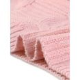 thumbnail image 2 of MODA NOVA Juniors Fall Winter Long Sleeve Cable Knit Open Front Sweater Cardigan with Pockets Pink S, 2 of 6