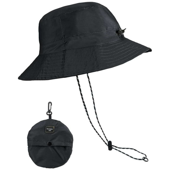 Spencer Sun Hat Waterproof Boonie Hat for Men Women, Summer Wide Brim Quick Dry Packable Bucket Hat for Fishing Hiking Camping, Black