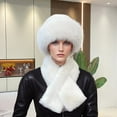 thumbnail image 4 of Dosaele Winter Faux Fur Balaclava Hat and Scarf Set - Lightweight  Solid Color  Machine Washable  Toggle Closure  Woven Polyester Urban Fisherman Cap with Ear Protection for Christmas  Fa, 4 of 7