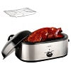 Superjoe 18 Quart Roaster Oven with Self-Basting Lid Removable Pan, Stainless Steel Silver