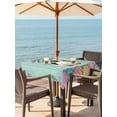 thumbnail image 2 of Green Easter Outdoor Tablecloth - 54x54 Inch Square Dining Table Cover, Spring Cartoon Bunny Colorful Eggs Wood Grain Waterproof Outdoor Table Cloth with Umbrella Hole & Zipper for Picnic/Patio/Party, 2 of 7