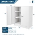 thumbnail image 4 of SUNCROWN 42 In Metal Garage Storage Cabinet, Tall Steel Cabinets  with Locking  Doors and 2 Adjustable Shelves for Home, School, Office, White, 4 of 7