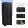 thumbnail image 4 of EUROCO 62.5" H Bathroom Storage Cabinet,Modern Floor Cabinet with Adjustable Shelf,Small Pantry with 2 Doors & Drawers,Storage Cabinet for Bathroom,Living Room,Office,Black, 4 of 7