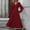 Wine, variant on Gspmoly Summer Dresses for Women 2025, Women'S New V-Neck Solid Color Wool Ball Dress with Lantern Sleeves Long Sleeves Waist Pleated Long Skirt Wedding Dresses for Women Summer Savings Clearance