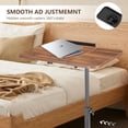 thumbnail image 3 of StarZe Height Adjustable Side Desk,Laptop Desk,Rotatable Tilting Desktop Rolling Mobile Desk with Silent Wheels,Walnut, 3 of 7