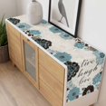 thumbnail image 3 of Turquoise Brown Spring Floral Cotton Linen Rectangle Table Runners 13"x48", Retro Summerbotanical Coffee Table Runner Dresser Scarves Luxury Table Runners for Wedding Party Banquet Dinner Decor, 3 of 8