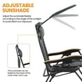 thumbnail image 5 of Topeakmart 29in Zero Gravity Chair with Sun Shade, Gray/Black, 5 of 11