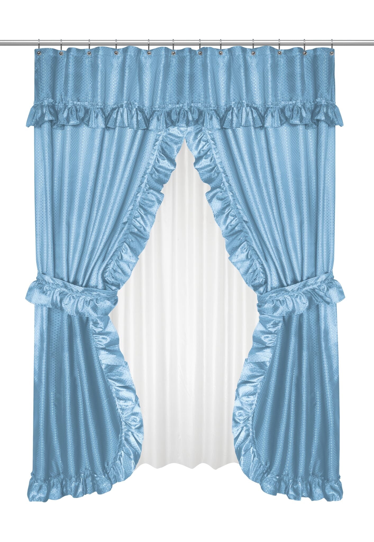 GoodGram Lauren Complete 5 Piece Attached Shower Curtain amp Valance Set 
