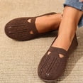 thumbnail image 7 of Miluxas Knit Flats for Women Round Toe Casual Flat Shoes Soft Comfort Lightweight Walking office Mary Jane Shoes Brown 5.5(36), 7 of 7