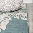thumbnail image 4 of JONATHAN Y HAWAII 2 x 8 Runner Rug, Tobago Two-Tone Monstera Leaf - Blue/Ivory, HWC100C-28, 4 of 10