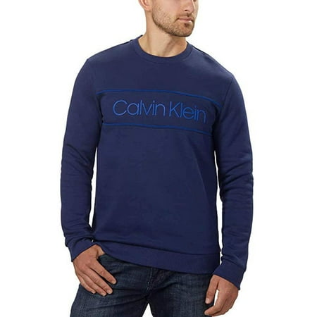 CALVIN KLEIN Men's Long Sleeve Pullover Sweatshirt in Navy, Large