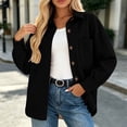 thumbnail image 7 of Vixolx Solid Shacket for Women Classic Buttoned Front Shirt Collar Wool Blend Jacket with Patch Pockets Fall Winter Loose Fit Long Sleeve Outerwear, 7 of 7