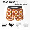 thumbnail image 2 of Men's Boxer Briefs, Pumpkin Plaid Soft Comfy Mens Underwear Boxer Briefs Breathable With Widen Waist, 2 of 7