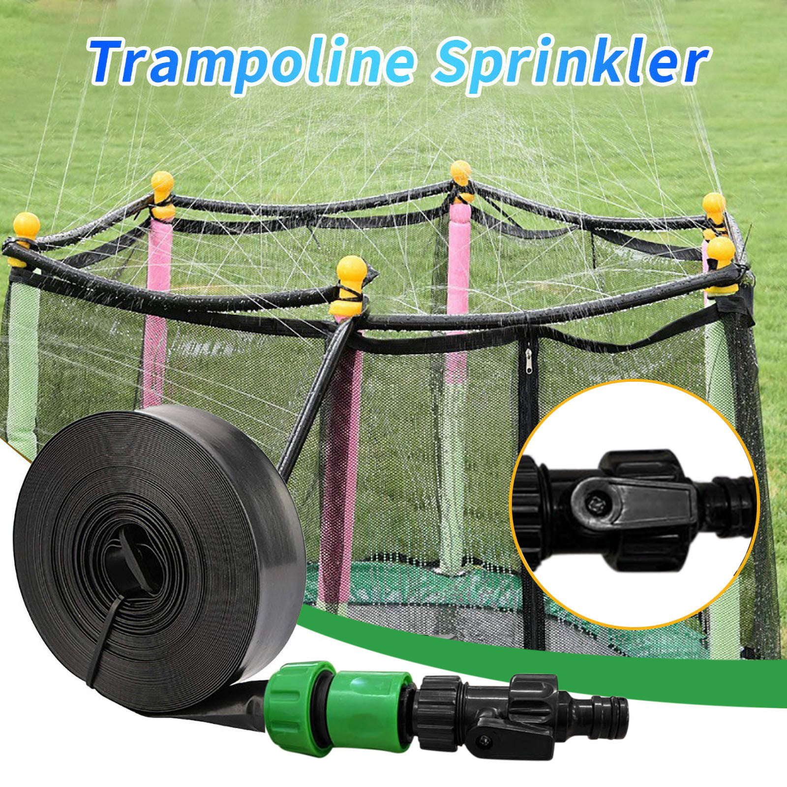 Bzoosio Trampoline Waterpark Sprinkler Best Outdoor Summer Toys For Restaurant Bar Home