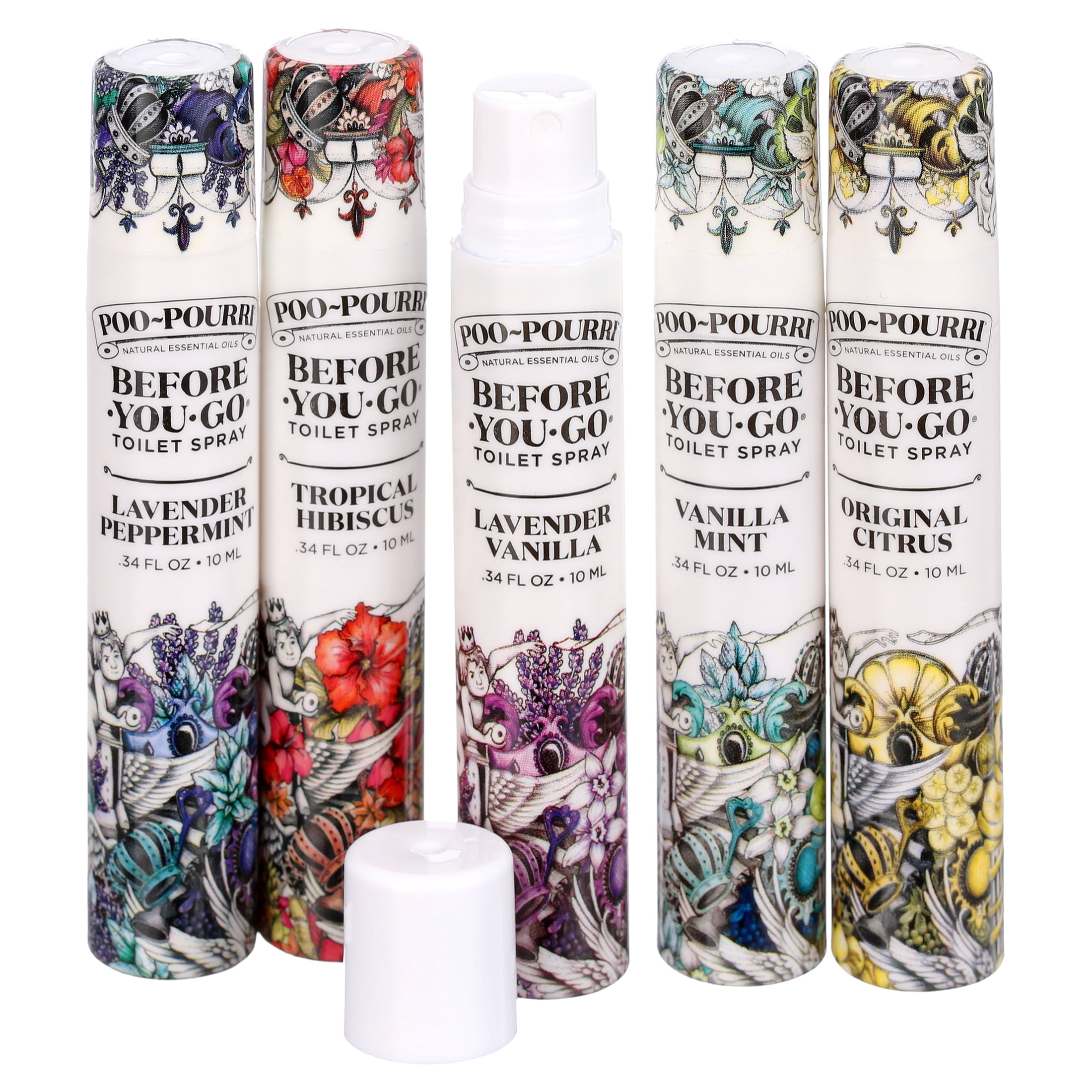 (3 pack) Poo-Pourri, 5pk In a Pinch Pack, 10ML, Before-You-Go Toilet Spray, Essential Oils, Natural, Non Aerosol, Air Freshener