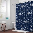 thumbnail image 3 of Coastal Holiday Bathroom Shower Curtain, Ocean Coconut Tree Surfing Boat Navy Blue Waterproof Washable Soft Bath Curtain for Bathtub Decor with 12 Hooks&Grommet, 54x78 Inch, 3 of 9