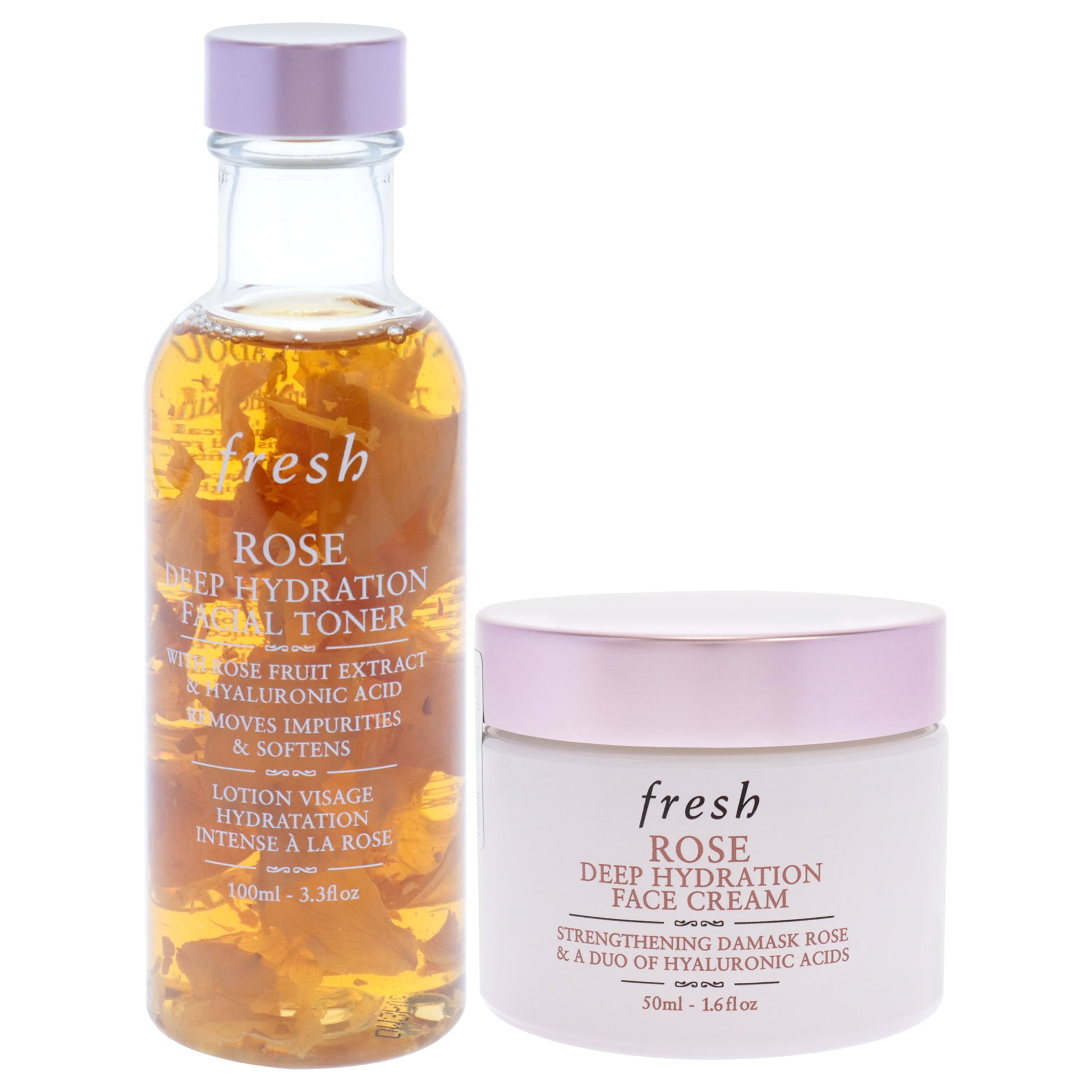 Fresh Deep Hydration Duo , 2 Pc 3.3oz Rose Deep Hydration Facial Toner, 1.6oz Rose Deep Hydration Face Cream