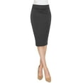 thumbnail image 4 of Made by Johnny Women's Elastic Waist Stretch Bodycon Midi Pencil Skirt Below Knee XXL CHARCOAL, 4 of 6