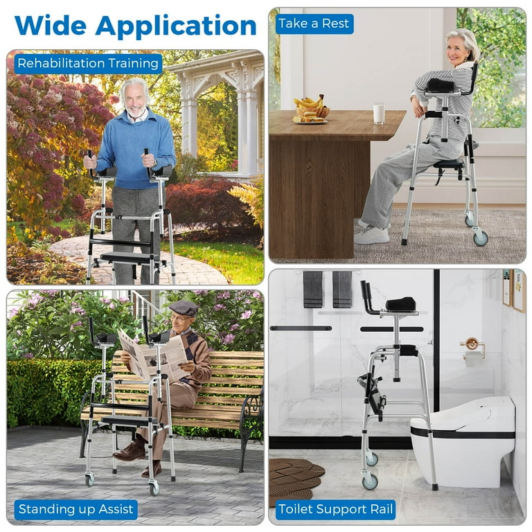 Costway Versatile Rolling Walker All Terrain Stand-Assist