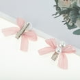 thumbnail image 3 of Unique Bargains 2 Pcs Hair Clip Grace Pearl Bow Duckbill Clip Pink, 3 of 5