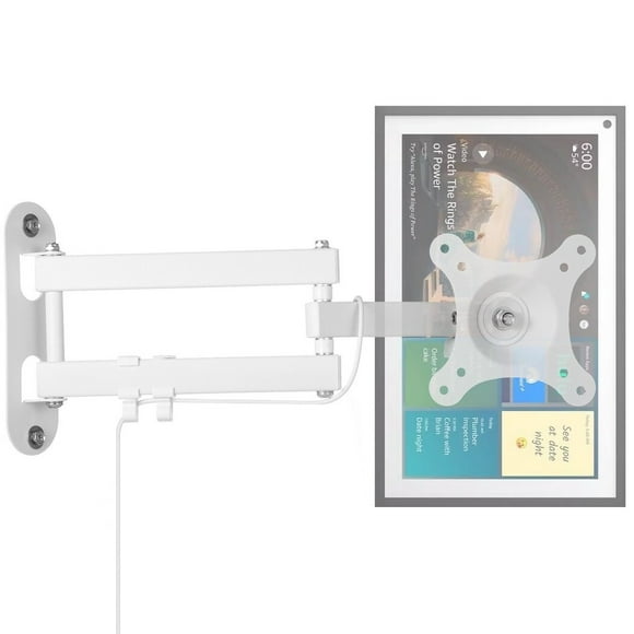 Wall Mount for Echo Show 15, Wall Bracket for 15 to 28 Inches Monitors, Adjustable Mounting Bracket with 3.5 to 16.5 Inches Extension, Rotate 360 Degrees, Tilt up and down, Swivel Side to Side