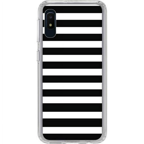 Skinit Stripes White and Black Stripes Galaxy A10e Clear Case