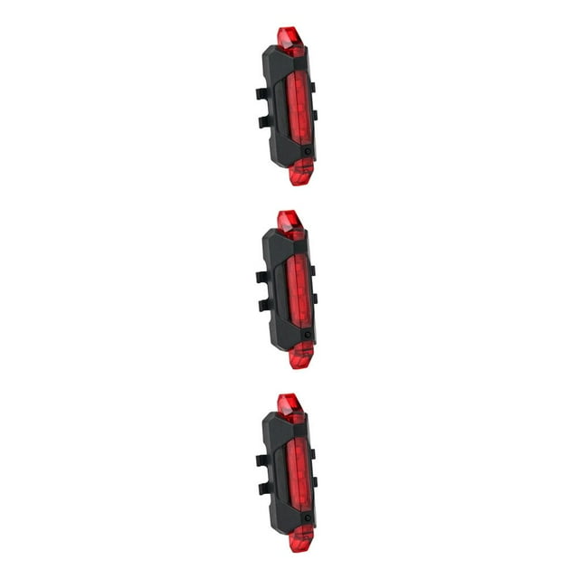 tamizeot Feu Arrière de Vélo Modes d'Éclairage Multiples Lampes Arrière Robustes Rechargeable Étanche Lumières d'Avertissement de Cyclisme Maison Boutique Rouge 3Ensemble