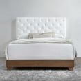 thumbnail image 5 of Tufted Bed Frame, Queen Size, Velvet, Wood, Walnut White, Modern Contemporary Urban Design, Box Spring Required, 5 of 5