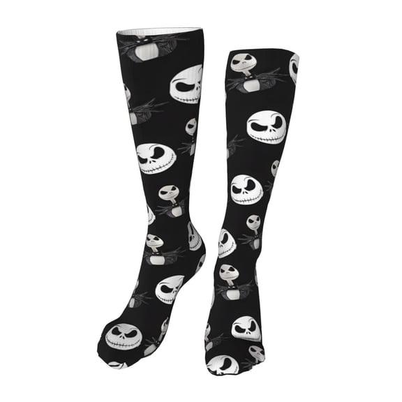 Gokiu The Nightmare Before Christmas Womens Thigh High Socks Warm Stocking Casual Knee High Long Stockings for Daily Wear