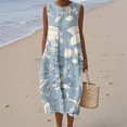 thumbnail image 2 of Puliio Summer Dresses for Women Sleeveless Round Neck Floral Print Loose Midi Casual Dress, 2 of 5