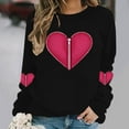 thumbnail image 3 of HAiming Womens Valentines Sweatshirt Loose Long Sleeve Crew Neck Pullover Cute Graphic Shirts Trendy Festival Tops, 3 of 6