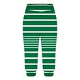 thumbnail image 3 of CLOISE Women's Capris with Pockets Stretch Leggings Elastic Waisted Yoga Pants Petite Summer Casual Fashion Striped Pants Loose Soft Lightweight Cropped Sweatpants Green L, 3 of 6