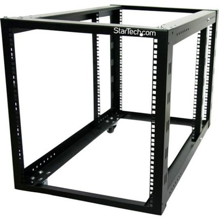 StarTech.com 12U 4 Post Server Equipment Open Frame Rack Cabinet with Adjustable Posts and Casters