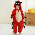thumbnail image 6 of Halloween Toddler Onesies Long Sleeves Cute Flannel Jumpsuit Animal Hoodie Kids Dress Up Clothes Role-Play Party Wine, 3 M, 6 of 7