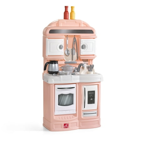 Step2 Quaint Kitchen Rose Pink Plastic Play Kitchen for Toddlers 2-4