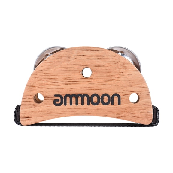 ammoon Elliptical Cajon Box Drum Accessory Foot Jingle Tambourine for Hand Percussion Musical Instruments Burlywood