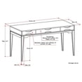 thumbnail image 4 of Pemberly Row SOLID HARDWOOD Mid Century Modern 60 inch Wide Desk in Black, 4 of 6