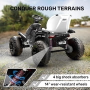 TOKTOO 24 Volt Ride On Toys for Big Kids, Kids Ride On ATV with 4 Motors, Remote Control, Shock Absorber & LED Headlights, 4WD Battery Powered ATV for Kids Age 5-12, White